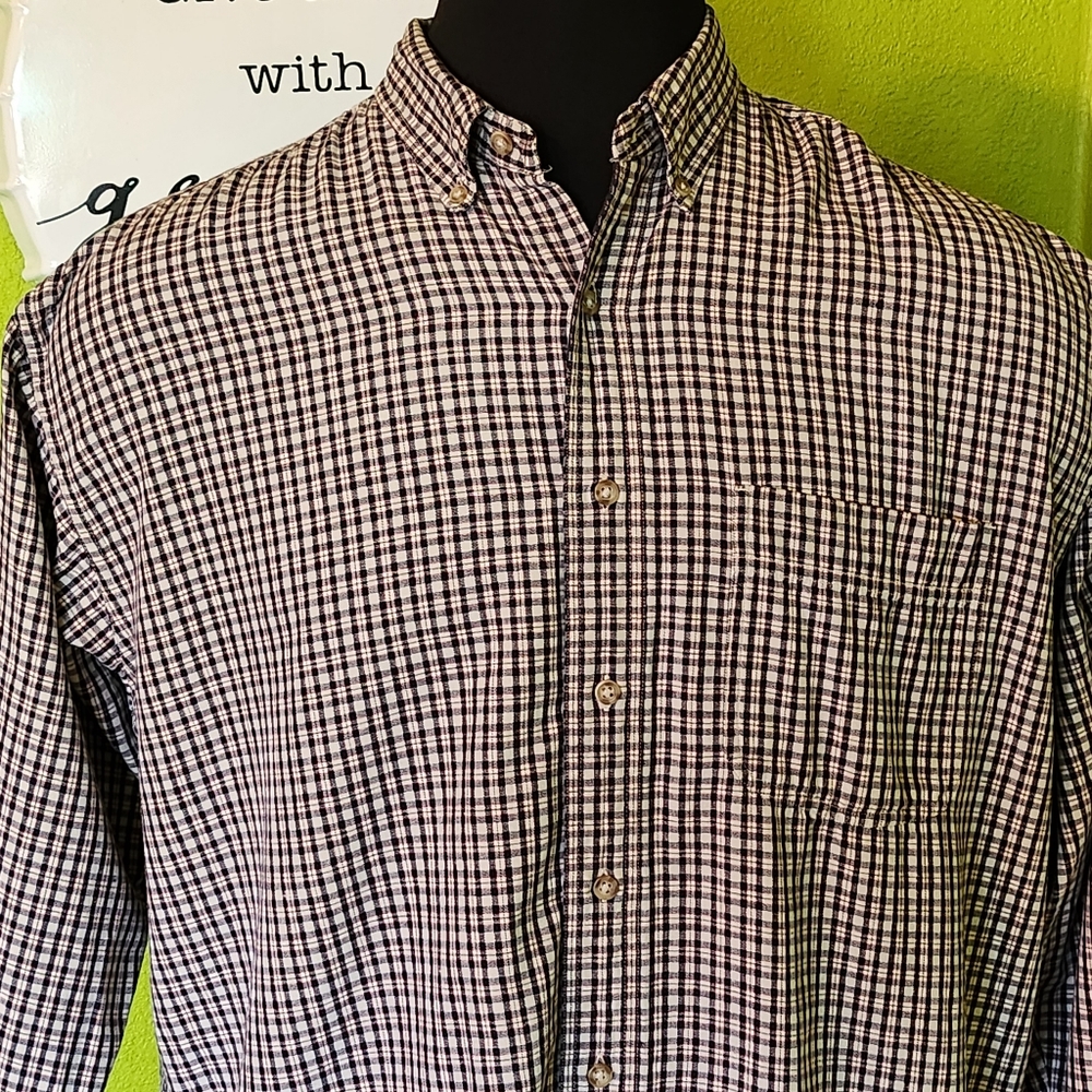 EDDIE BAUER Men's Plaid Long Sleeve Button Down Shirt Size Large NWOT - Picture 2 of 10